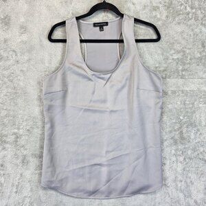 Banana Republic Tank Top Womens M Silver Satin Carter Scoop Neck Tank Sleeveless